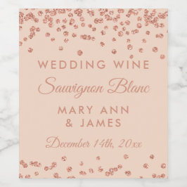 Bröllop Vin-etikett Ro Guld Glitter Konfetti Vinflaska Etikett