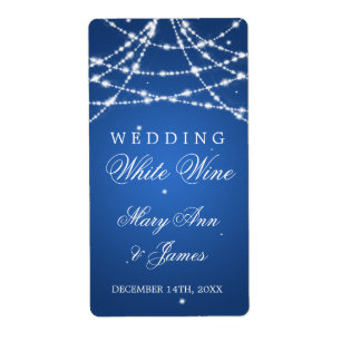Bröllop Vin-etikett Sparkling String Blue Fraktsedel