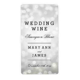 Bröllop-Vin-etiketten Silver Glitter Ljus Fraktsedel