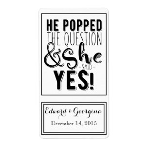 Bröllop vin flaska-etiketten.. fraktsedel