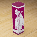 Bröllop vin-gåva från bruden presentask för vinflaska<br><div class="desc">Illustration av en brud med blommor och slöja,  som samlar hennes kjolrum för att lägga till ord för att anpassa Gift box för vin för bruden</div>