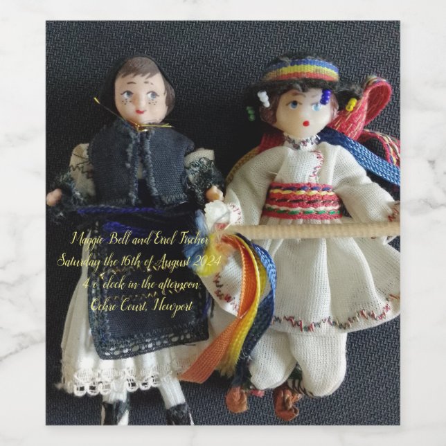 Bröllop Vin och mousserande Vin Flaska-etiketter r Vinflaska Etikett (Singel etikett)