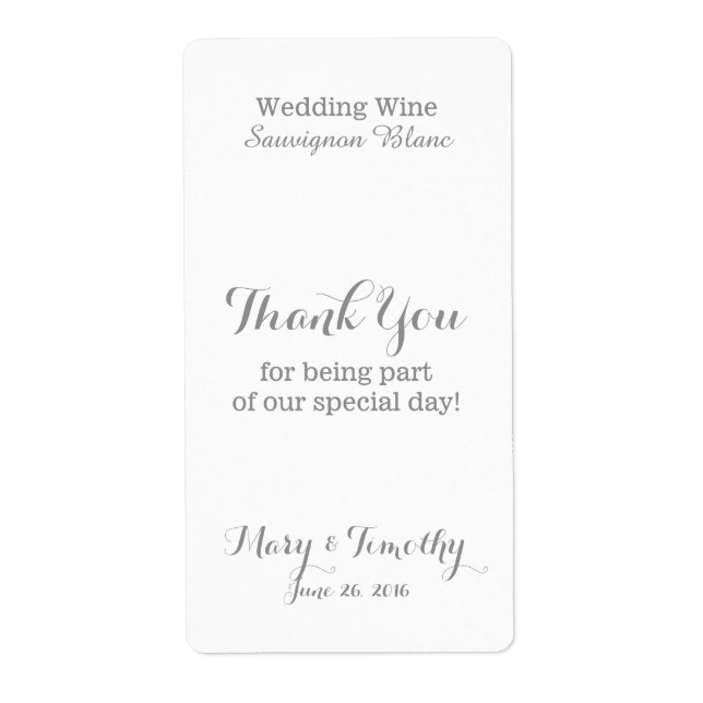 Bröllop Vin Tack Fraktsedel (Framsidan)