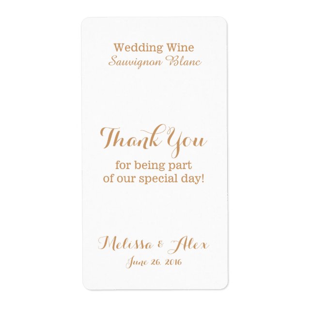 Bröllop Vin Tack Fraktsedel (Framsidan)