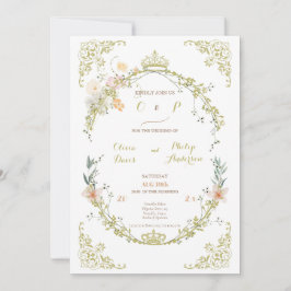 Bröllop Vintage Blommigt Ornament av Owen Classic Inbjudningar