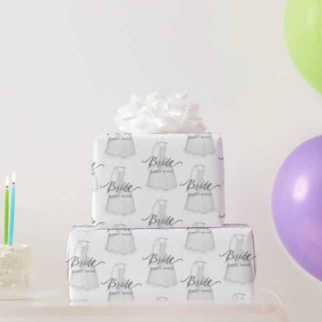 Bröllop Vintage Brudklänning Brud Personligt Gåva Presentpapper (Festgåvor)