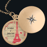 Bröllop Vintage Eiffel Torn Årsdag för årsjubileum Guldpläterat Halsband<br><div class="desc">Bröllop Keepsaki Bröllopsfest Necklaces - om du vill ändra bakgrund färg - klicka på anpassa - klicka på redigera - välj sista verktyg i rullgardinsmenyn och välj från ett av de färger som visas eller ange din rgb-hex-kod för personligt bröllp färg- om du vill ändra teckensnittstecknet färg markerar du den...</div>