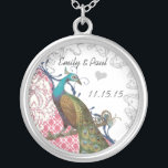 Bröllop Vintage Peacock-årsdagen för årsjubileum Silverpläterat Halsband<br><div class="desc">Bröllop Keepsaki Bröllopsfest Necklaces - om du vill ändra bakgrund färg - klicka på anpassa - klicka på redigera - välj sista verktyg i rullgardinsmenyn och välj från ett av de färger som visas eller ange din rgb-hex-kod för personligt bröllp färg- om du vill ändra teckensnittstecknet färg markerar du den...</div>