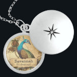 Bröllop Vintage Peacock Bridesmaid Necklace Sterling Silver Halsband<br><div class="desc">Vintage Fredock Love birds Locket ser mer vintage fågelprodukter Bröllopsbjudanden</div>