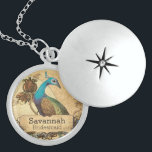 Bröllop Vintage Peacock Bridesmaid Necklace Sterling Silver Halsband<br><div class="desc">Vintage Fredock Love birds Locket ser mer vintage fågelprodukter Bröllopsbjudanden</div>