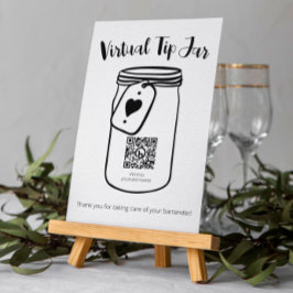 Bröllop Virtuell Tip Burk med QR-kod Poster