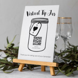Bröllop Virtuell Tip Burk med QR-kod Poster