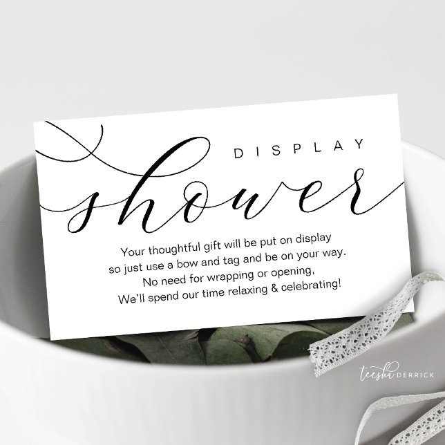Bröllop Visning Shower, modern elegans, minimal Tilläggskort (Wedding Display Shower, Modern Beautiful Elegance Luxury Enclosure Card)