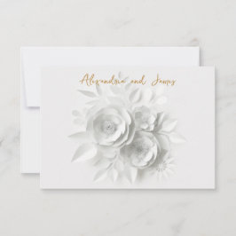 Bröllop Vit ros bouquet OSA Kort