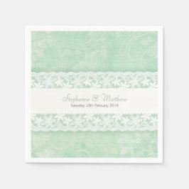 Bröllop vit snöre på gröntarna pappra blöjor pappersservett