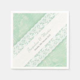 Bröllop vit snöre på gröntarna pappra blöjor pappersservett