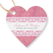 Bröllop vit snöre på laxens rosa