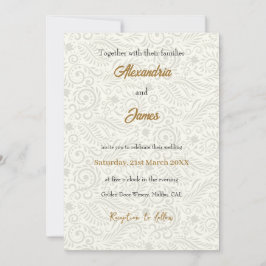 Bröllop, vitt blommönster inbjudningar