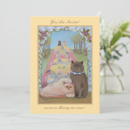 Bröllop Vow Renewal Ceremony Cats Inbjudningar