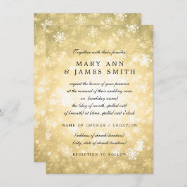 Bröllop Vow Renewal Guld Winter Wonderland Gnistra Inbjudningar