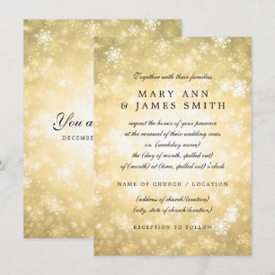 Bröllop Vow Renewal Guld Winter Wonderland Gnistra Inbjudningar
