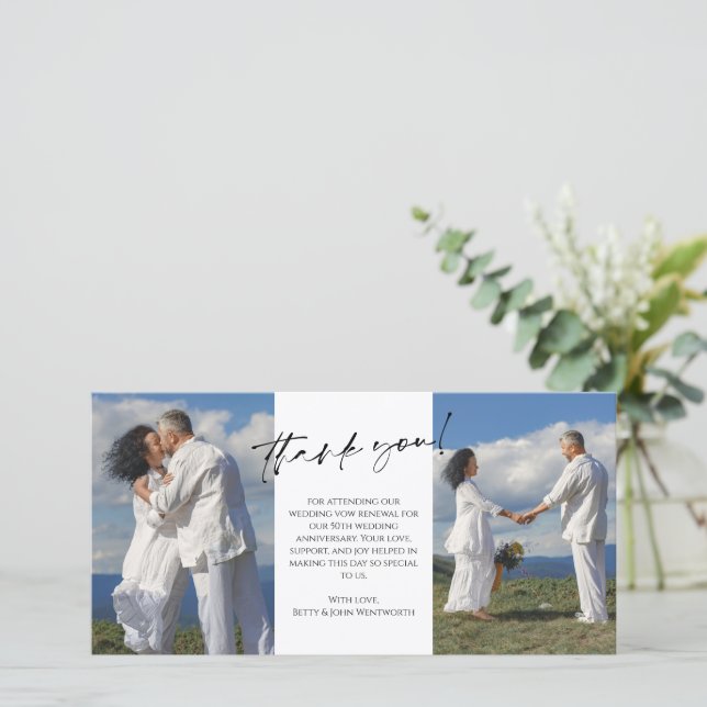 Bröllop Vow Renewal Photo Tack Kort (Stående Fram)