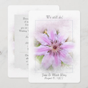 Bröllop Vow Renewal-rosa clematis Inbjudningar