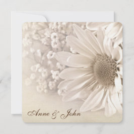 Bröllop Vow Renewal Sepia Daisy Inbjudningar