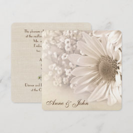 Bröllop Vow Renewal Sepia Daisy Inbjudningar