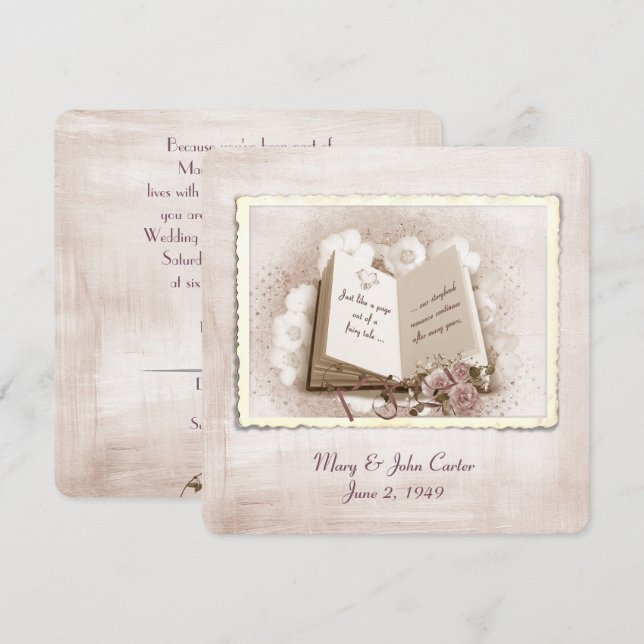 Bröllop Vow Renewal Story Bok Inbjudningar (Fram/baksida)