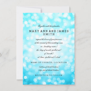 Bröllop Vow Renewal Turcos Glitter Ljus Inbjudningar