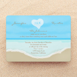 Bröllop Vow Renewal Watercolor Beach Blue Inbjudningar