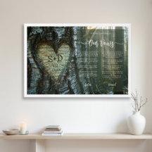 Bröllop Vows Carved Heart Summer Forest Glow Gift