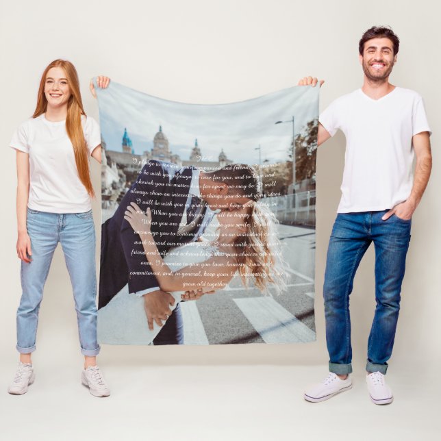 Bröllop Vows Fleece Blanket (På plats)