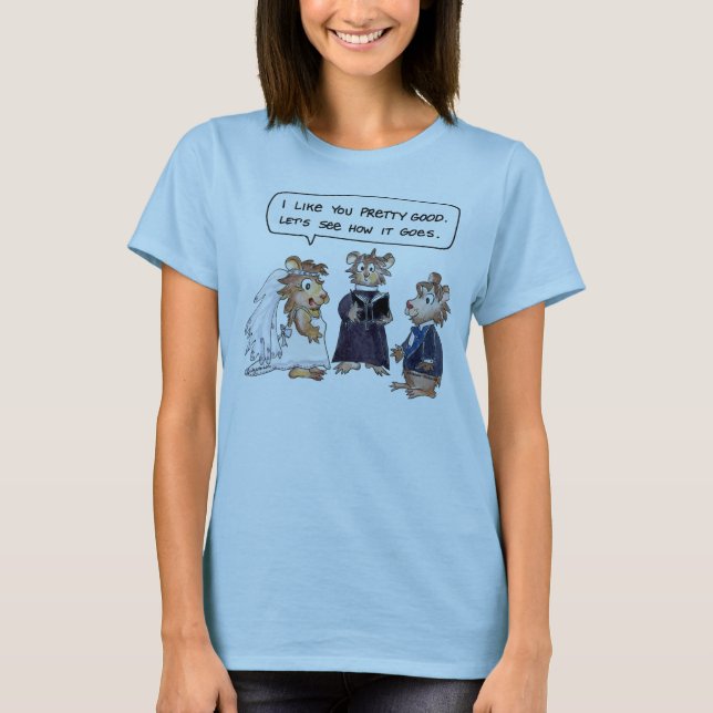 Bröllop Vows Hamsters Tecknad Anpassningsbar T-Shi Tee Shirt (Framsida)