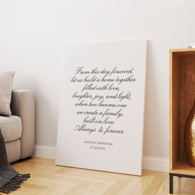 Bröllop Vows Personlig Calligraphy Canvastryck (Wedding Vows Personalized Calligraphy Canvas Print
)