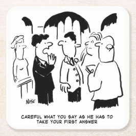 Bröllop Vows Vicar och Best Man Underlägg Papper Kvadrat