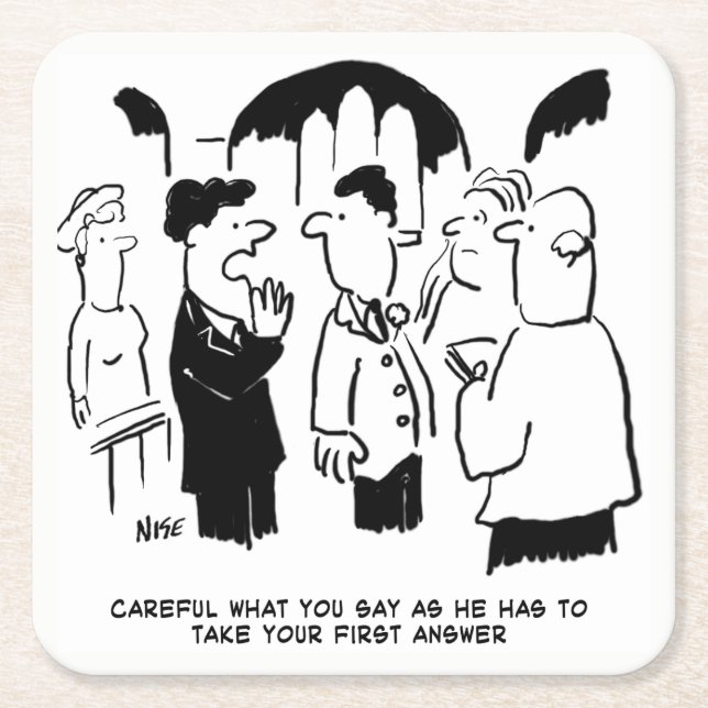 Bröllop Vows Vicar och Best Man Underlägg Papper Kvadrat (Framsidan)