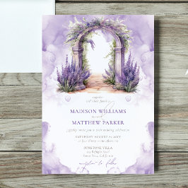 Bröllop Watercolor Lavender Garden Inbjudningar
