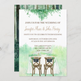Bröllop Watercolor med rustik stil Inbjudningar
