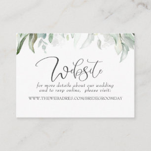 Bröllop webbplats Bohemian Greenery Visitkort