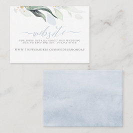 Bröllop webbplats Dusty Blue Greenery Visitkort