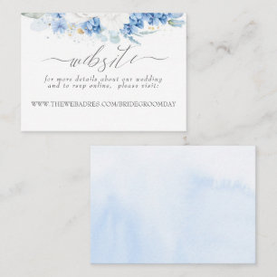 Bröllop webbplats Dusty Blue White Flowers Visitkort