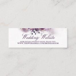 Bröllop webbplats Eggplant Lila blommor Mini Visitkort