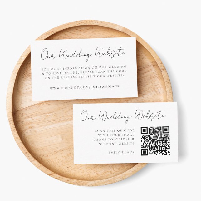 Bröllop webbplats | Elegant Chic OSA QR-kod Tilläggskort (Direct guests seamlessly to your wedding website using this QR code enclosure card)