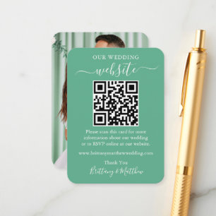 Bröllop-webbplats: Foto QR Neo Mint-Grönt Tilläggskort