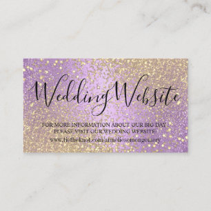 Bröllop webbplats - Lavender och Guld Glitter Tilläggskort