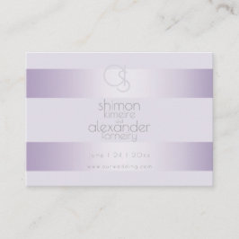 Bröllop webbplats | Lilac Shimmer Rand Monogram Visitkort
