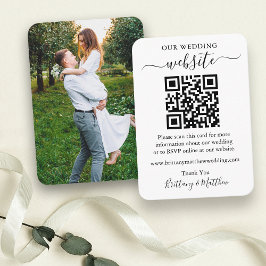 Bröllop webbplats minimalistiskt QR Photo Round Ka Tilläggskort