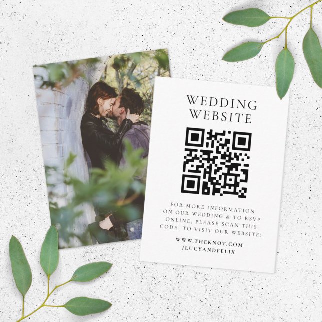 Bröllop webbplats | OSA av Elegant Chic QR-kodfoto Tilläggskort (Skapare uppladdad)